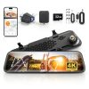WOLFBOX 4K Mirror Dash Cam with Wi-Fi GPS Parking Monitor-0