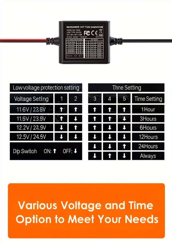 Vantrue Hardwire Kit Dash Cam Power ACC Parking Mode-2