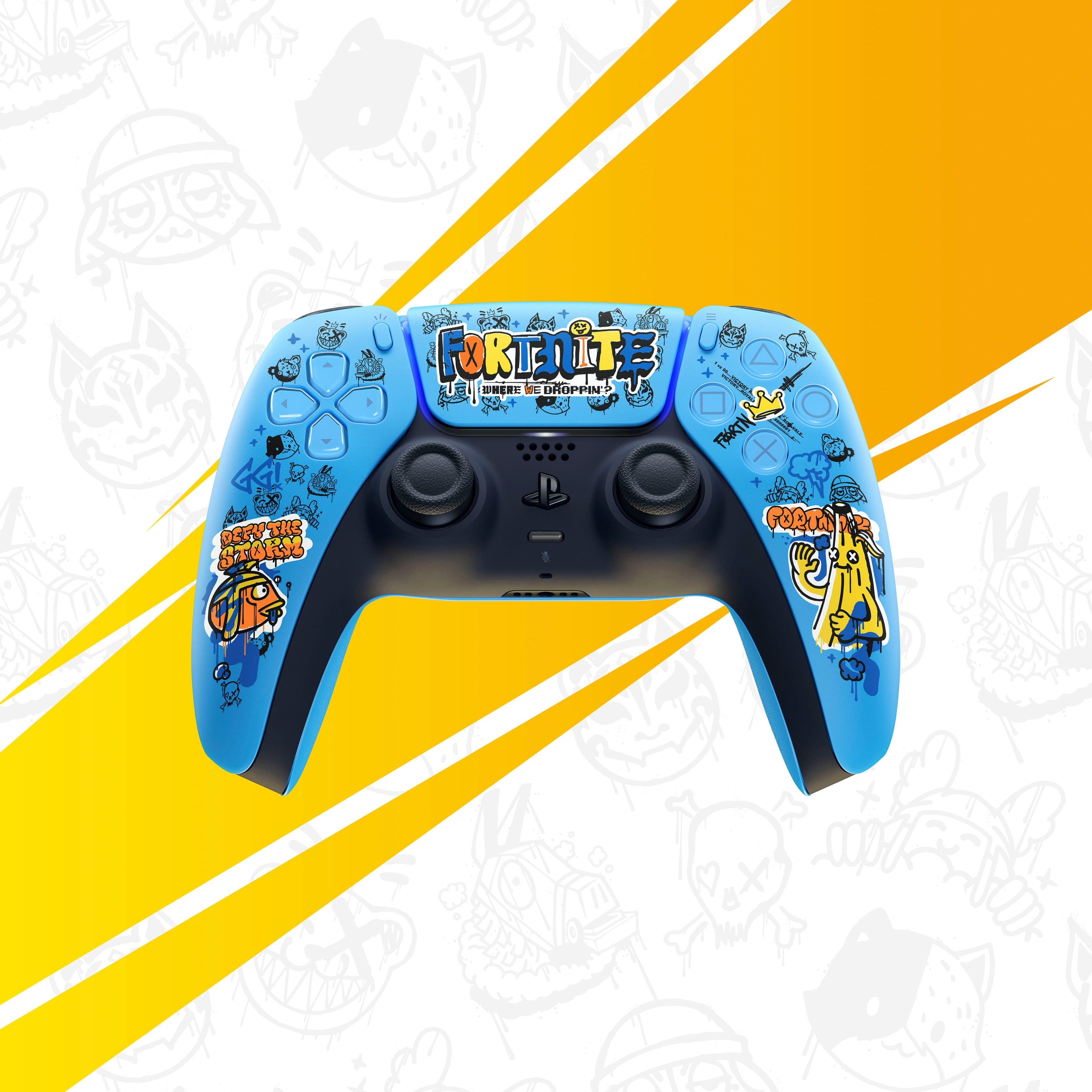 Sony DualSense Wireless Controller in limited edition colors on a gaming setup