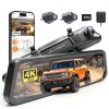 WOLFBOX 3 Channel Dash Cam STARVIS 2 4K WiFi Voice Control-0