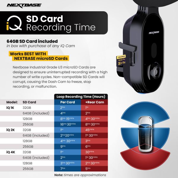 Nextbase iQ Smart Dash Cam 2K 4G AI Live View Parking-5