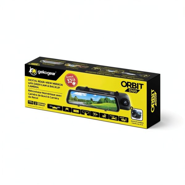 GekoGear Oribit D100 Dash Cam Rearview Mirror 1080p ADAS-9