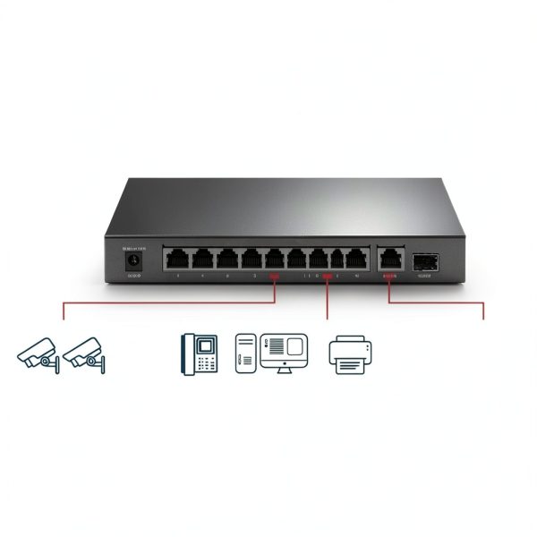 TP Link 8 Port Gigabit PoE Switch for Surveillance and WiFi-6