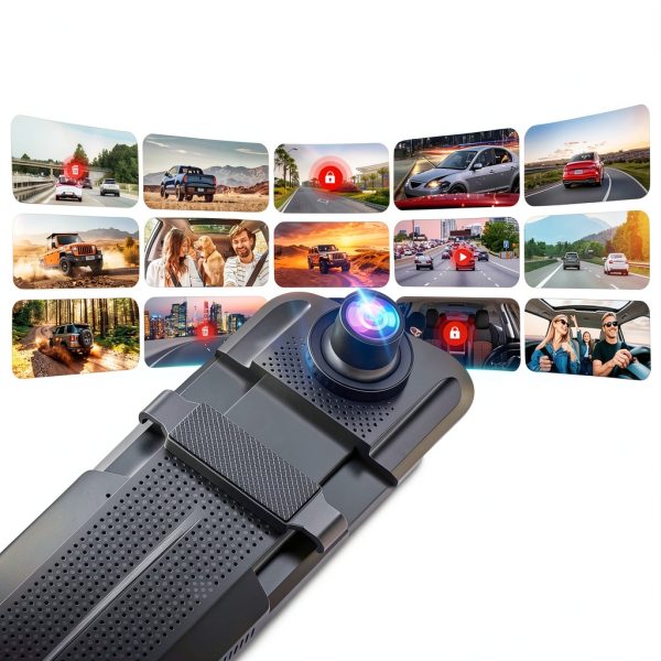 WOLFBOX 4K Mirror Dash Cam 10 Touch Screen Night Vision-3