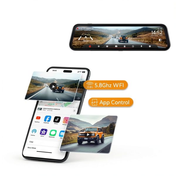 WOLFBOX 3 Channel Dash Cam STARVIS 2 4K WiFi Voice Control-7
