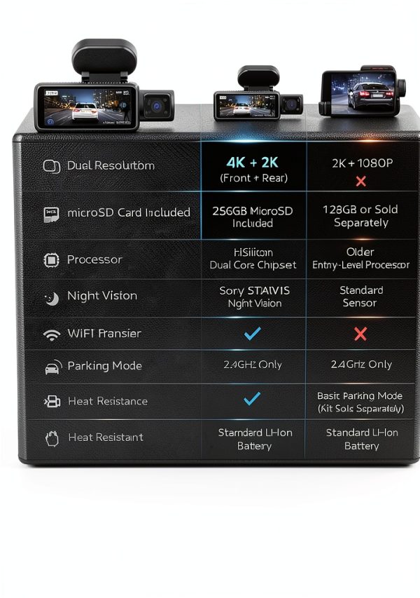 CardiVox A21 4K Dash Cam GPS ADAS WiFi 3 Channel Recording-11