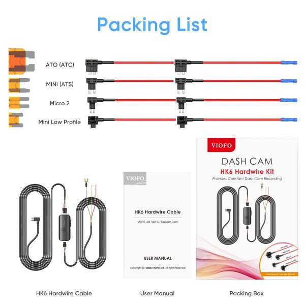 VIOFO HK6 Hardwire Kit Parking Mode Dash Cam Power Cable-7