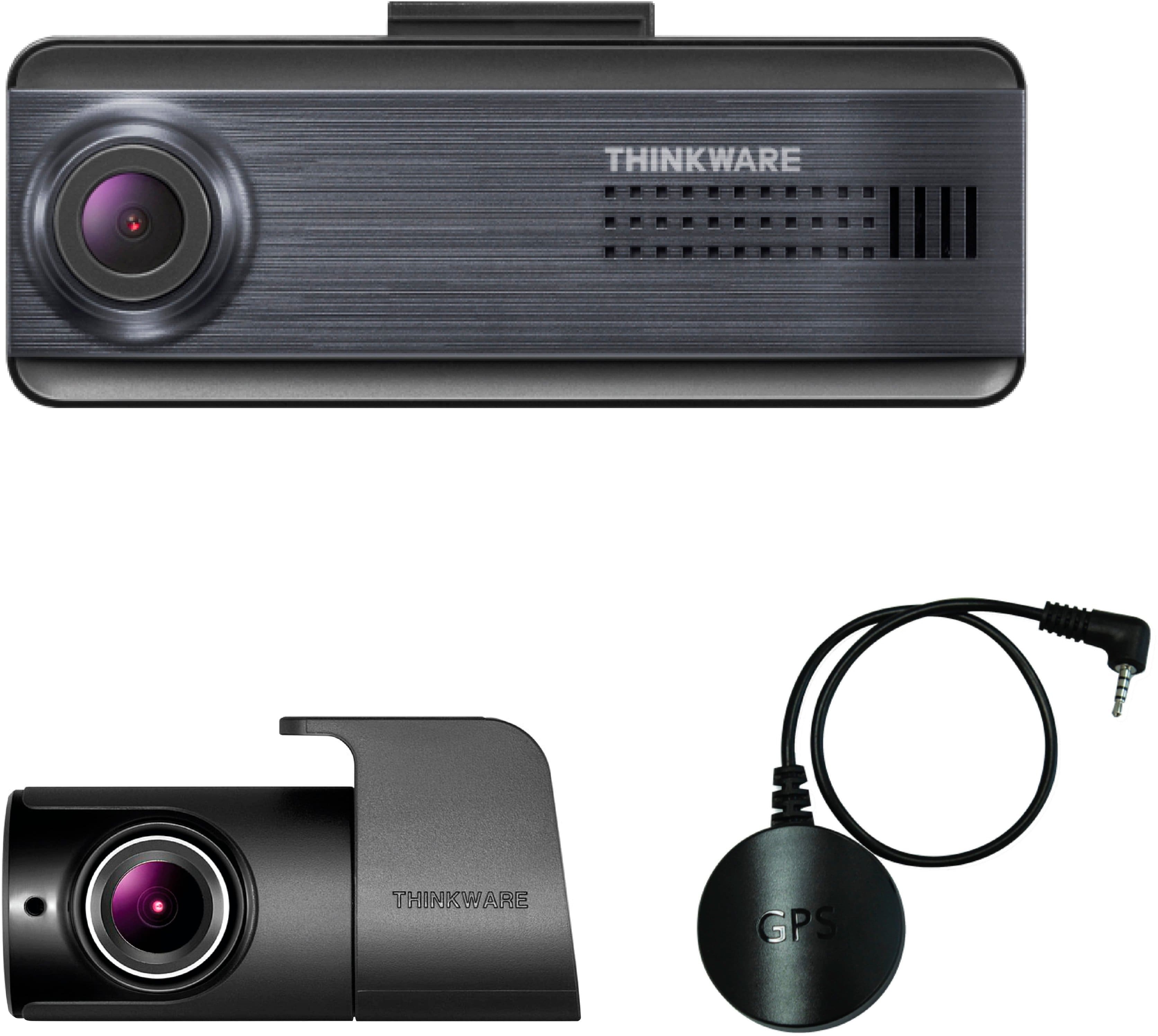THINKWARE Q200 dash cam mounted on a car windshield