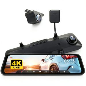 WOLFBOX 4K Mirror Dash Cam 12 Inch Screen WiFi GPS-0