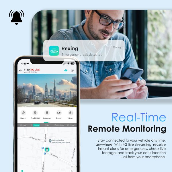 Rexing 4G LTE Dash Cam 2 Channel GPS Parking Mode Alerts-2