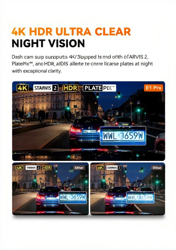 Vantrue E1 Pro 4K Dash Cam Mini STARVIS 2 Night Vision-2