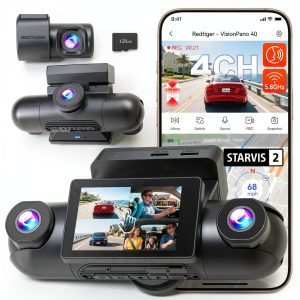 REDTIGER 4 Channel Dash Cam 360 View RTVP40TL Black-0