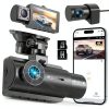NEXPOW 3 Channel 4K WiFi Dash Cam Front Rear Cabin Recording-0