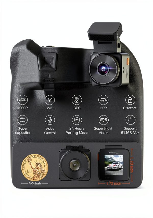 Vantrue E1 Lite Dash Cam 1080P GPS WiFi Voice Control-2