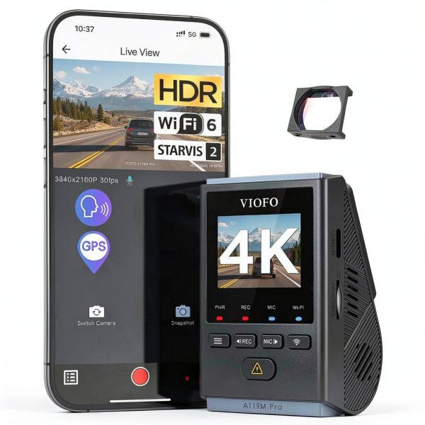 VIOFO A119M Pro 4K Dash Cam Front Camera Wi Fi 6 GPS-0
