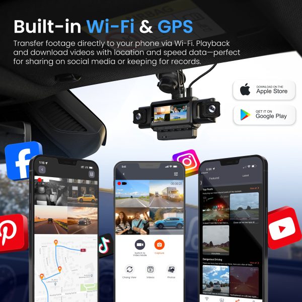 Rexing R4 RD Dash Cam 1080p GPS App Control Black-3