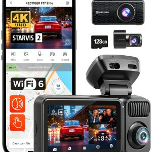 REDTIGER 4K Dash Cam Triple STARVIS 2 Full Color Night-0