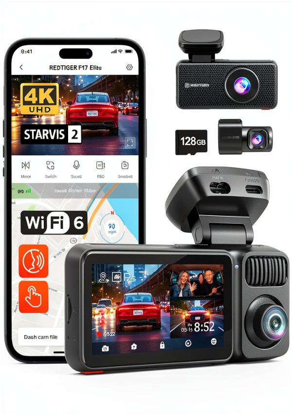 REDTIGER 4K Dash Cam Triple STARVIS 2 Full Color Night-0