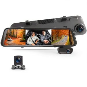 Rexing M3 1080p 3 Channel Mirror Dash Cam GPS Black-0