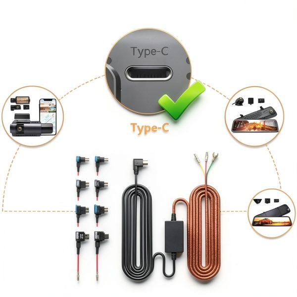 WOLFBOX Hardwire Kit 4A USB C Dash Cam Power Supply-2