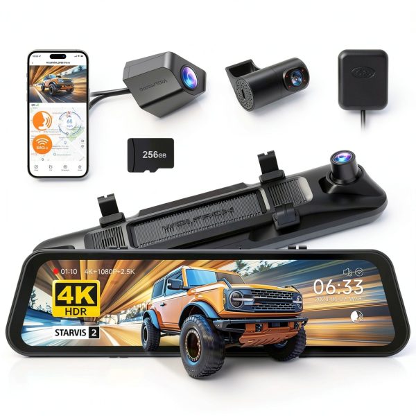 WOLFBOX 4K Triple Channel Dash Cam Night Vision WiFi-0