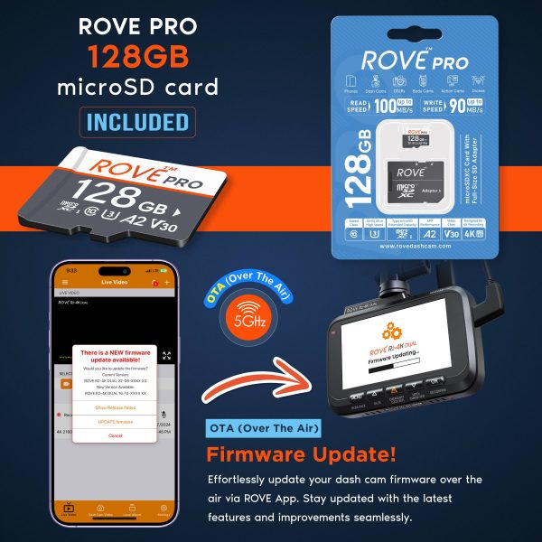 ROVE R2 4K DUAL Dash Cam Front Rear GPS WiFi Night Vision-7