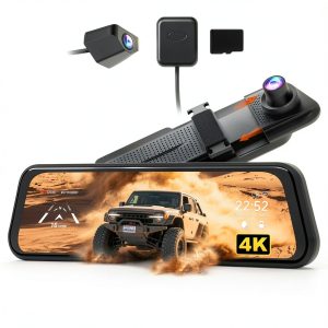 WOLFBOX M40 4K Mirror Dash Cam WiFi GPS Safety Alerts-0