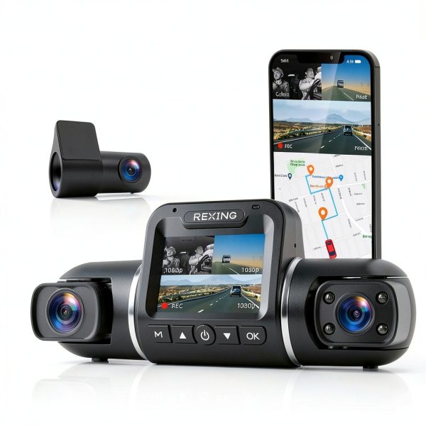 Rexing V2 Pro AI Dash Cam 3 Channel Wi Fi GPS-0