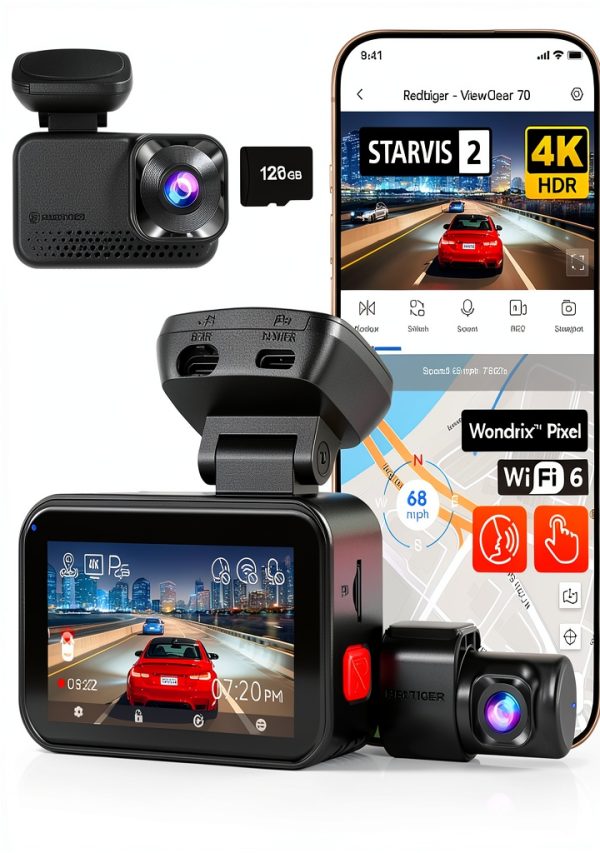 REDTIGER Dash Cam 4K Dual Recording Hyper Night Clarity-0