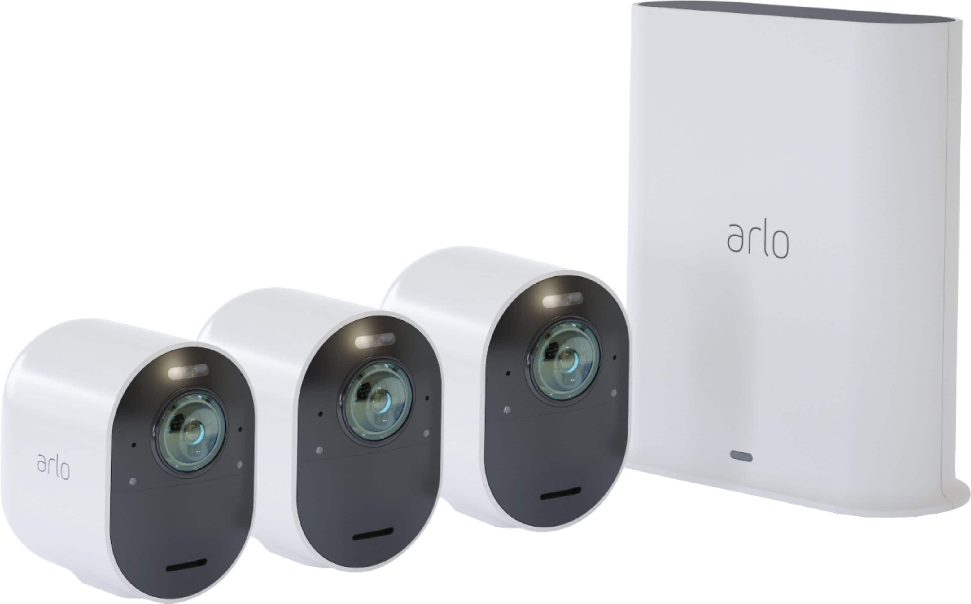 Arlo Ultra camera mounted outdoors with clear daytime view