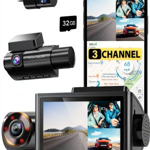 WOLFBOX 3 Channel Dash Cam 4K GPS WiFi Night Vision-0