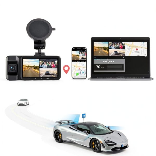 NEXPOW K02 Dash Cam 4K Front Rear Cabin GPS Car Camera-1