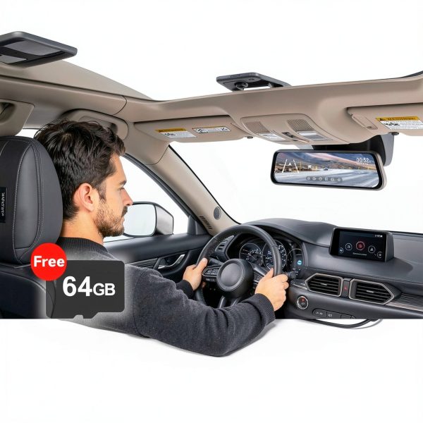 WOLFBOX 4K Mirror Dash Cam 1080P Rear Camera GPS Wi-Fi-6