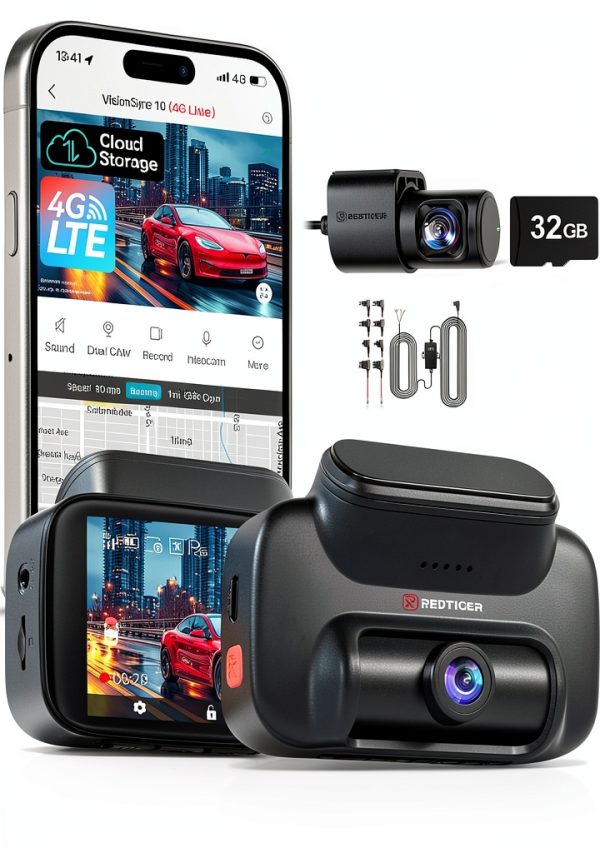 REDTIGER 4G Dash Cam Front Rear Live Stream GPS Tracking-0