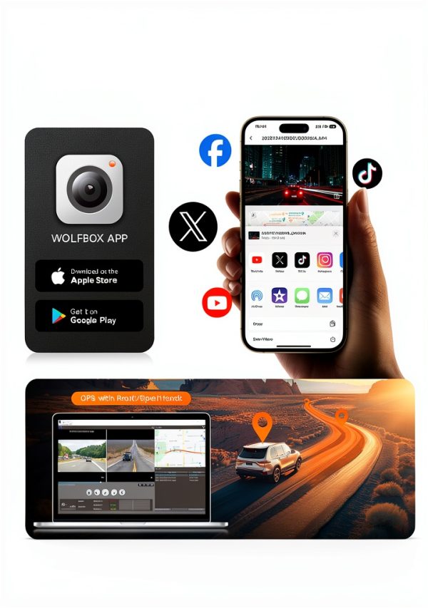 WOLFBOX D07 4K Dual Dash Cam Wifi GPS Night Vision-4