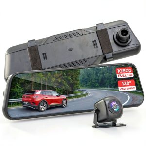 Pyle Dual Dash Cam Rearview Mirror 1080p HD Front Rear-0
