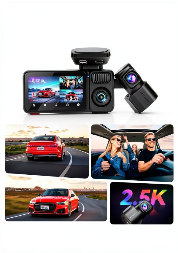 REDTIGER 4K Dash Cam Triple STARVIS 2 Full Color Night-1
