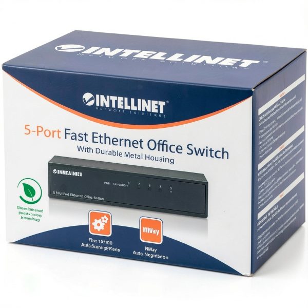 Intellinet 5 Port Fast Ethernet Office Switch Metal Case-6