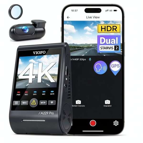 VIOFO A229 Pro 4K HDR Dash Cam Dual STARVIS 2 Sensors-0