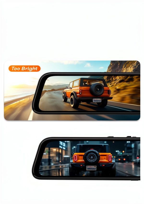 WOLFBOX 4K Mirror Dash Cam with Wi-Fi GPS Parking Monitor-6