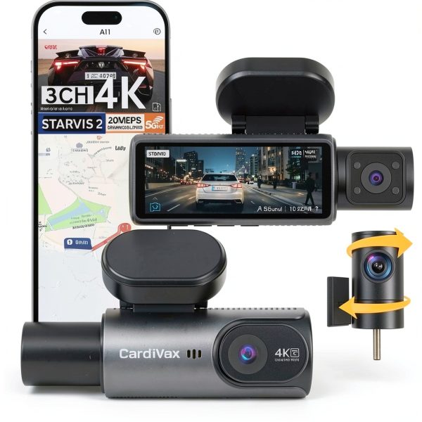 CardiVox A21 4K Dash Cam GPS ADAS WiFi 3 Channel Recording-0
