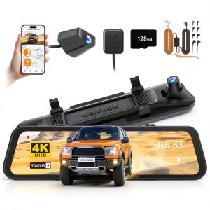 WOLFBOX G900 PRO 4K Mirror Dash Cam Front Rear Recording-0