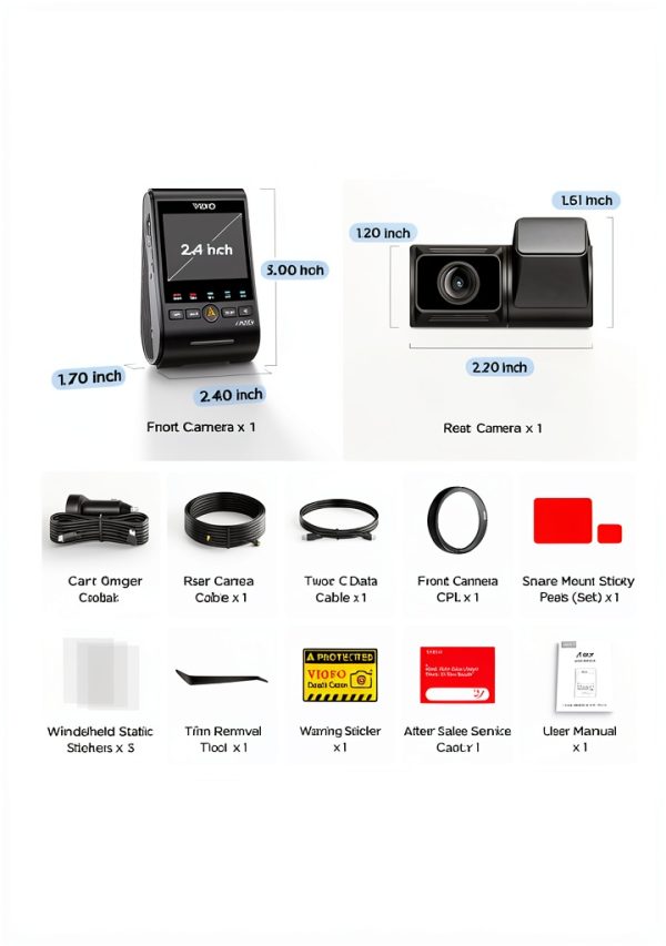 VIOFO A329S 4K Dash Cam Front and Rear Dual STARVIS 2-8