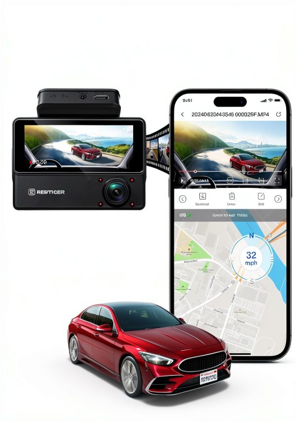 REDTIGER Dash Cam 3 Channel 2.5K Touch Screen Black-3