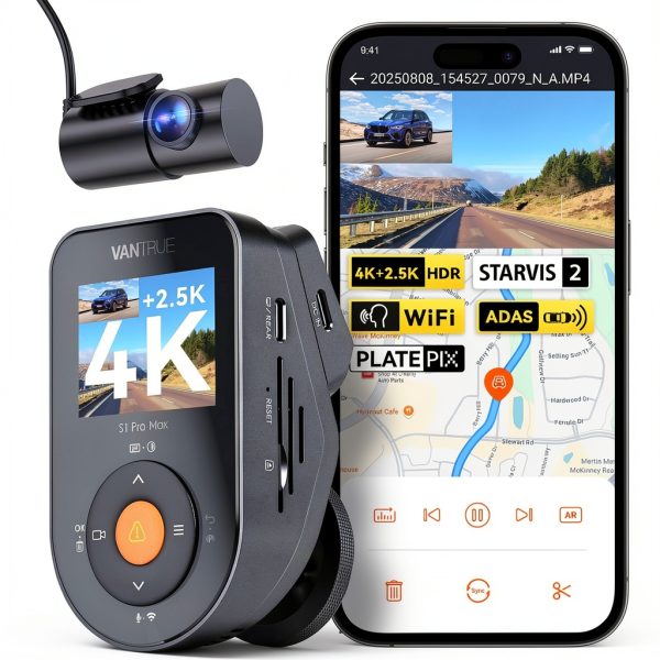 Vantrue S1 Pro Max AI Dash Cam 4K Front Rear ADAS BSD-0