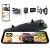 WOLFBOX 4K Rearview Mirror Dash Cam ADAS BSD WiFi-0
