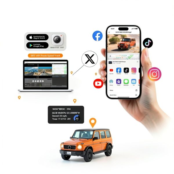 WOLFBOX 4K Mirror Dash Cam Front Rear GPS WiFi Parking Mode-2