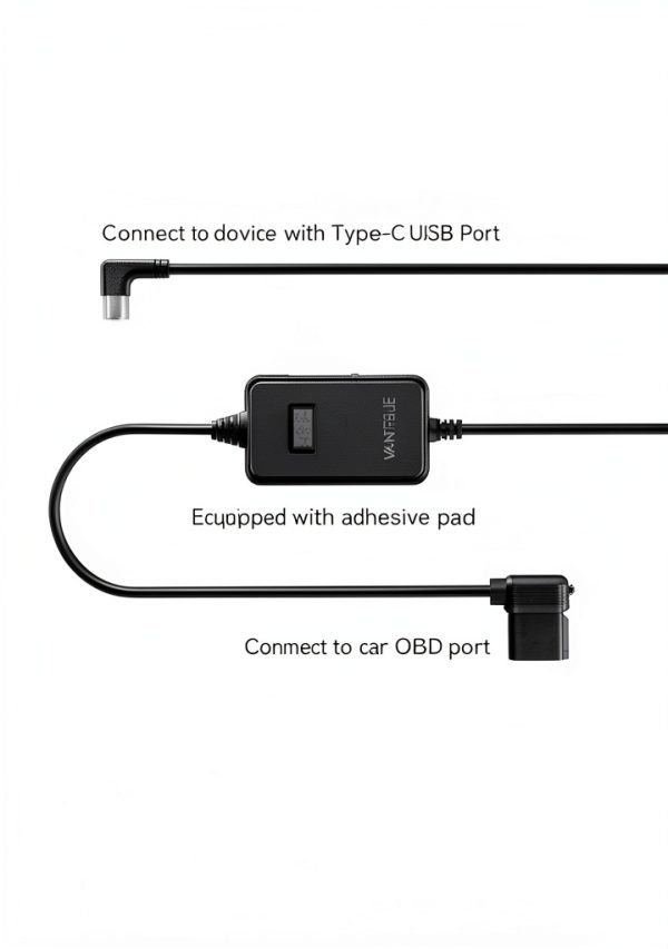 Vantrue OBD Hardwire Cable 24/7 Parking Surveillance USB-C-1