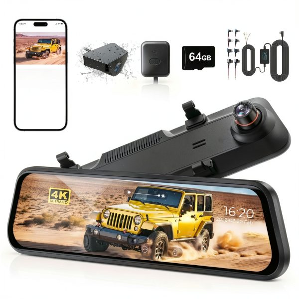 WOLFBOX 4K Dash Cam 12 Inch Screen WiFi GPS Parking Monitor-0