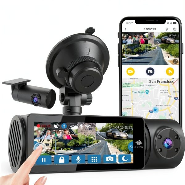 Z Edge T3P 4K Dash Camera Front Rear Cabin IR Night Vision-0